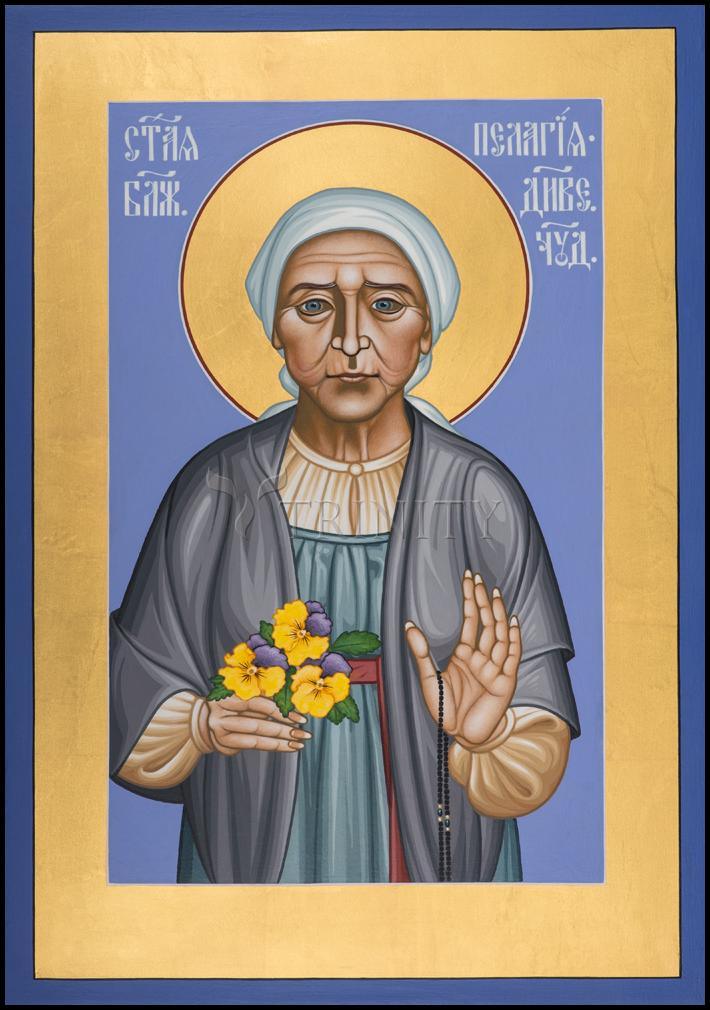 St. Pelagia of Diveyevo - Wood Plaque by Br. Robert Lentz, OFM - Trinity Stores