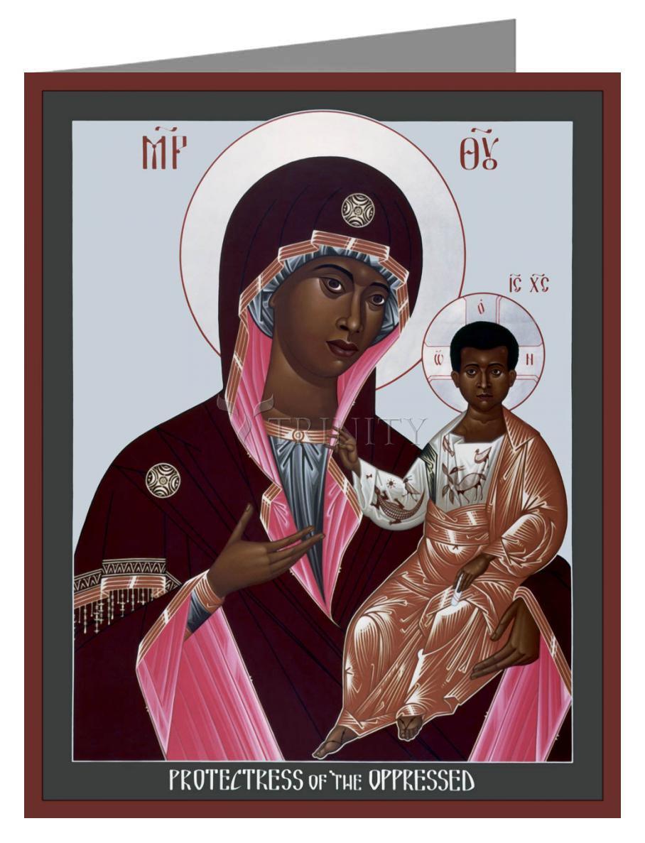 Mother of God: Protectress of the Oppressed - Note Card Custom Text by Br. Robert Lentz, OFM - Trinity Stores