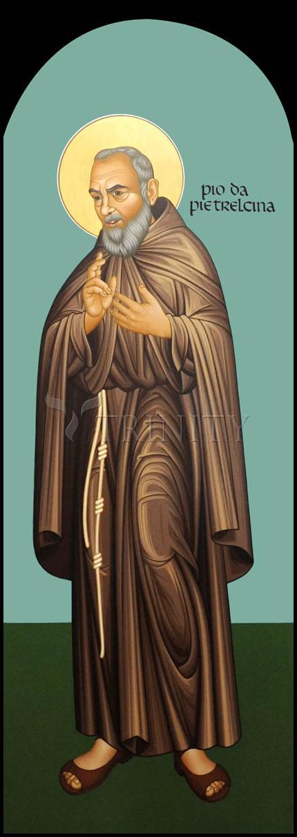 St. Padre Pio of Pietrelcina - Wood Plaque by Br. Robert Lentz, OFM - Trinity Stores