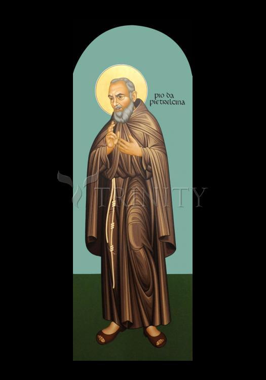 St. Padre Pio of Pietrelcina - Holy Card by Br. Robert Lentz, OFM - Trinity Stores