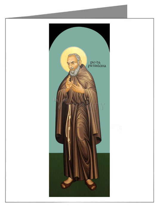 St. Padre Pio of Pietrelcina - Note Card Custom Text by Br. Robert Lentz, OFM - Trinity Stores