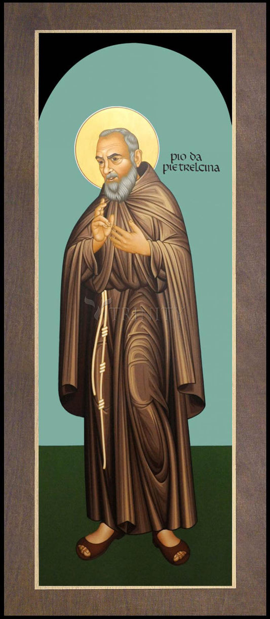 St. Padre Pio of Pietrelcina - Wood Plaque Premium by Br. Robert Lentz, OFM - Trinity Stores