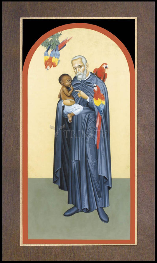 St. Peter Claver - Wood Plaque Premium by Br. Robert Lentz, OFM - Trinity Stores