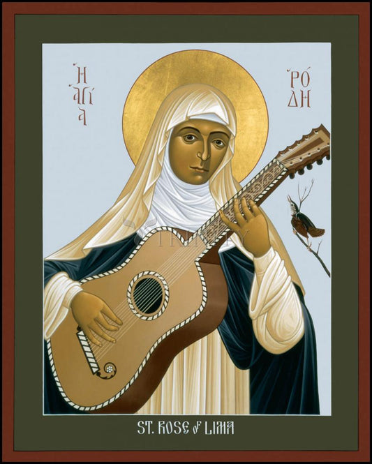 St. Rose of Lima - Wood Plaque by Br. Robert Lentz, OFM - Trinity Stores