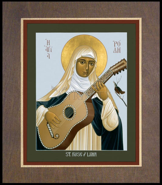 St. Rose of Lima - Wood Plaque Premium by Br. Robert Lentz, OFM - Trinity Stores