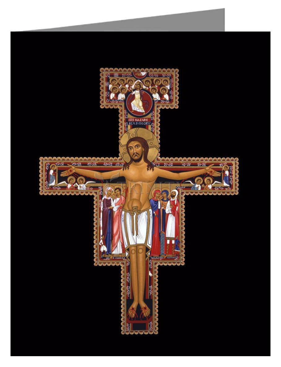 San Damiano Crucifix - Note Card Custom Text by Br. Robert Lentz, OFM - Trinity Stores