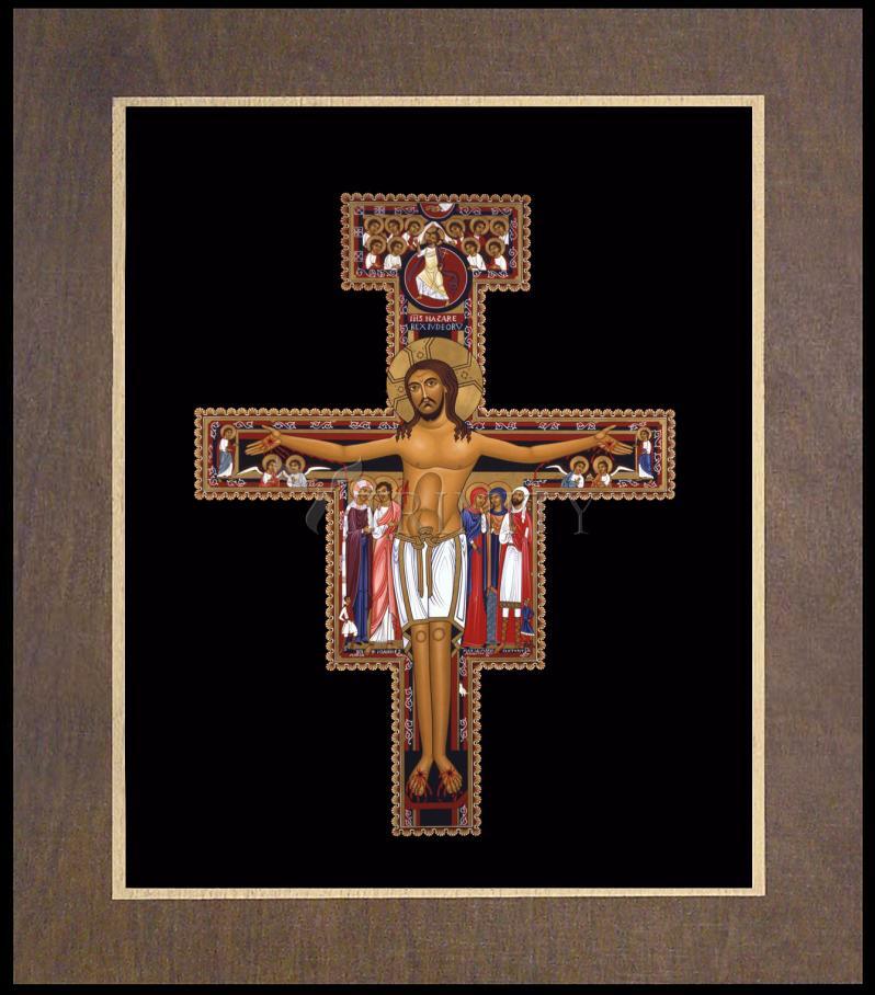 San Damiano Crucifix - Wood Plaque Premium by Br. Robert Lentz, OFM - Trinity Stores