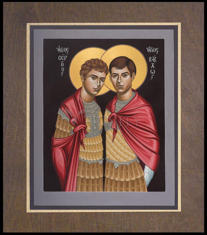 Sts. Sergius and Bacchus - Wood Plaque Premium by Br. Robert Lentz, OFM - Trinity Stores