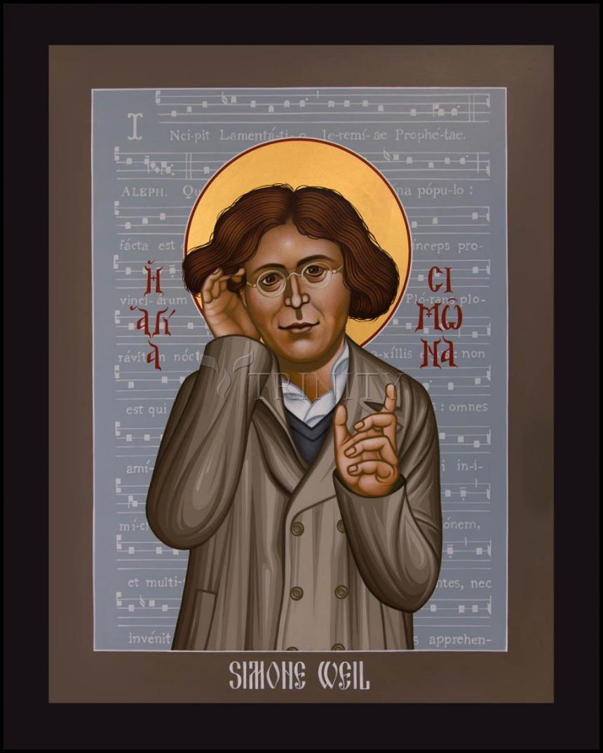Simone Weil - Wood Plaque by Br. Robert Lentz, OFM - Trinity Stores