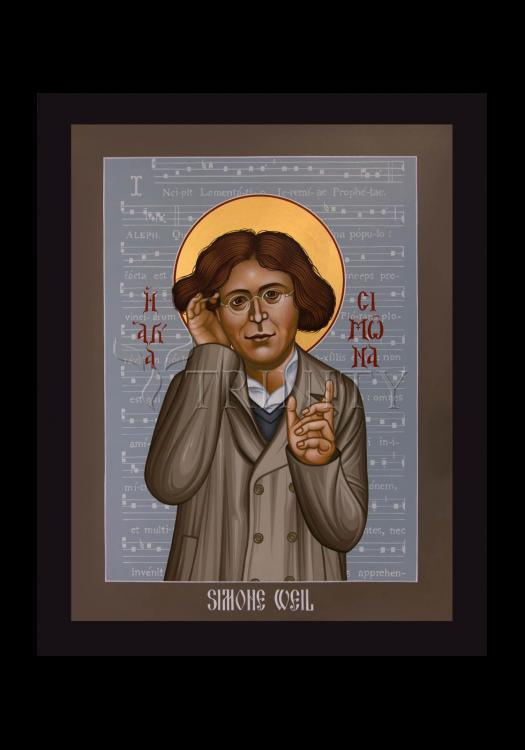 Simone Weil - Holy Card by Br. Robert Lentz, OFM - Trinity Stores