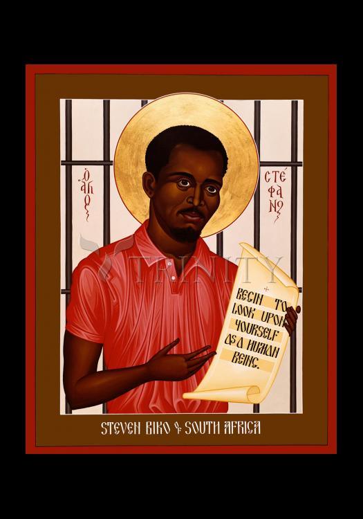 Stephen Biko of South Africa - Holy Card by Br. Robert Lentz, OFM - Trinity Stores