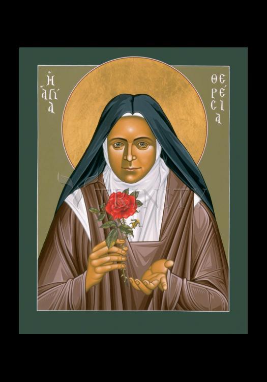 St. Thérèse of Lisieux - Holy Card by Br. Robert Lentz, OFM - Trinity Stores