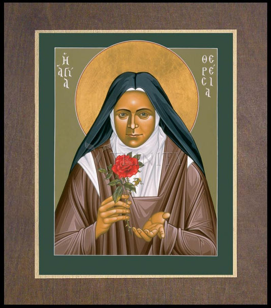 St. Thérèse of Lisieux - Wood Plaque Premium by Br. Robert Lentz, OFM - Trinity Stores