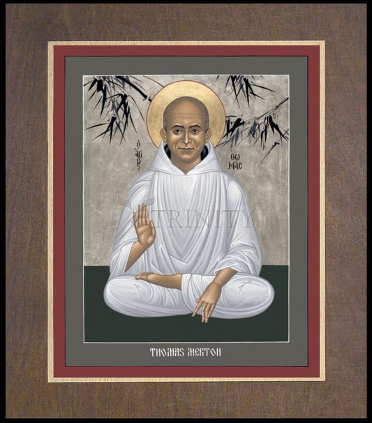 Thomas Merton - Wood Plaque Premium by Br. Robert Lentz, OFM - Trinity Stores