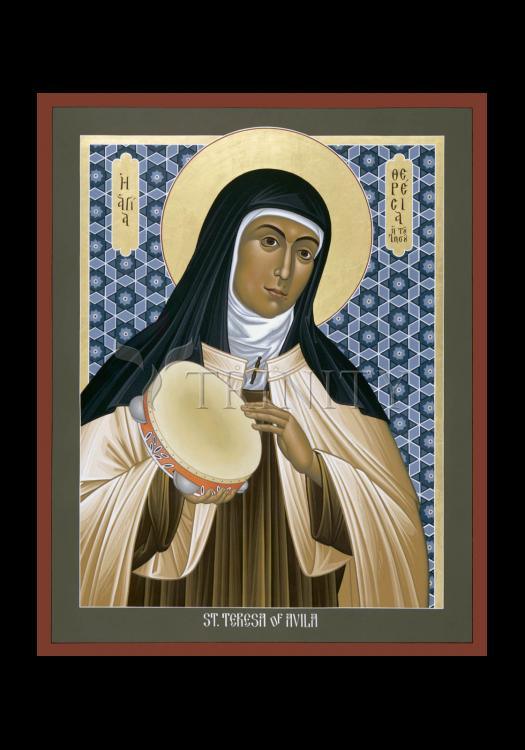 St. Teresa of Avila - Holy Card by Br. Robert Lentz, OFM - Trinity Stores