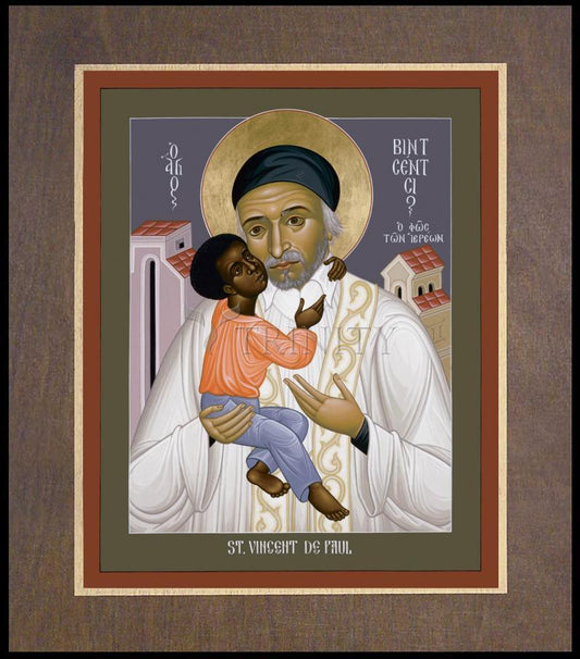 St. Vincent de Paul - Wood Plaque Premium by Br. Robert Lentz, OFM - Trinity Stores