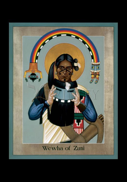 We-wha of Zuni - Holy Card by Br. Robert Lentz, OFM - Trinity Stores