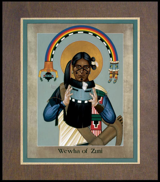 We-wha of Zuni - Wood Plaque Premium by Br. Robert Lentz, OFM - Trinity Stores