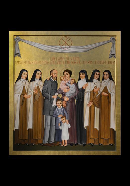 Sts. Louis and Zélie Martin with St. Thérèse of Lisieux and Siblings - Holy Card by Br. Robert Lentz, OFM - Trinity Stores