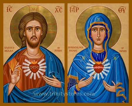 Apr 12 - “Jesus and Mary - Two Hearts” © icon by Joan Cole.