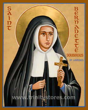 Apr 16 - “St. Bernadette of Lourdes” © icon by Joan Cole.