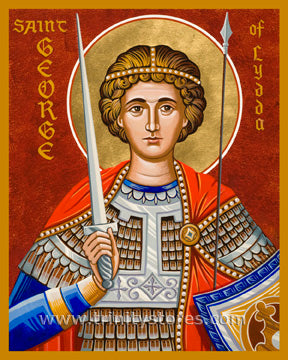 Apr 23 - “St. George of Lydda” © icon by Joan Cole.