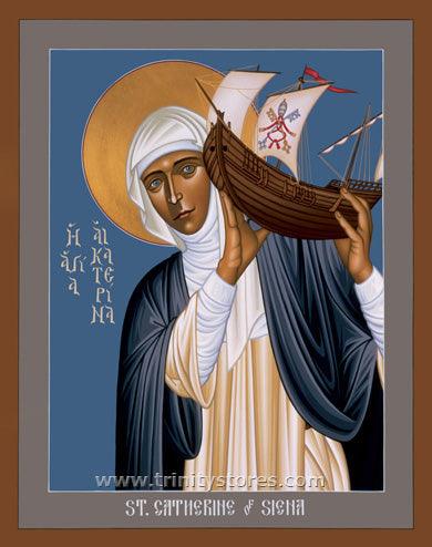 Apr 29 - “St. Catherine of Siena” © icon by Br. Robert Lentz, OFM. Happy Feast Day St. Catherine! - trinitystores