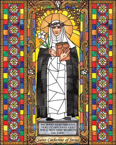 Apr 29 - “St. Catherine of Siena” © artwork by Brenda Nippert. Happy Feast Day St. Catherine! - trinitystores