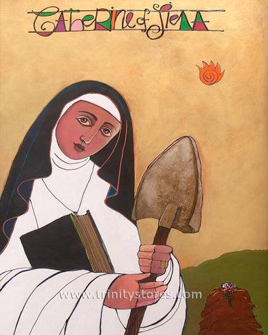 Apr 29 - “St. Catherine of Siena” © artwork by Br. Mickey McGrath, OSFS. Happy Feast Day St. Catherine! - trinitystores