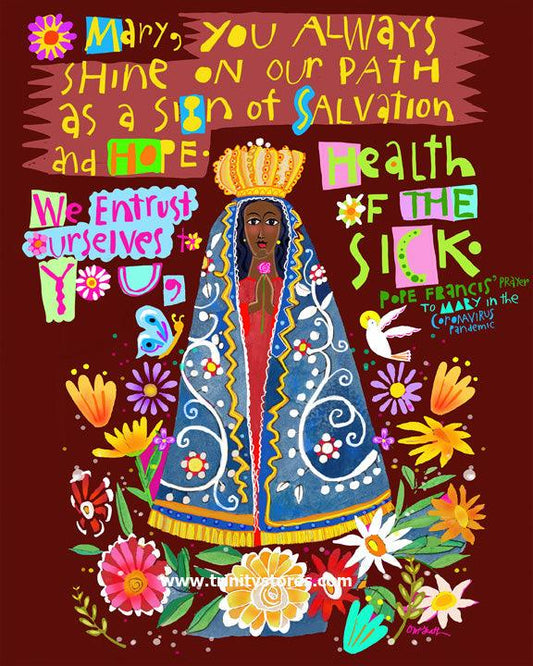 Aug 3 - Mary, Health of the Sick artwork by Br. Mickey McGrath, OSFS. - trinitystores