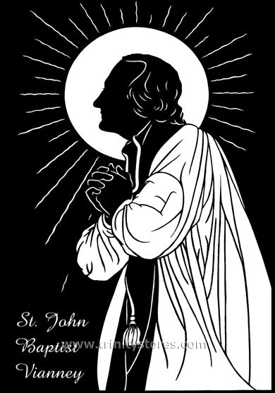 Aug 4 - “St. John Baptist Vianney” © silhouette art by Dan Paulos.