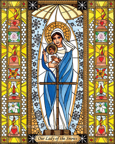 Aug 5 - “Our Lady of the Snows” © artwork by Brenda Nippert.