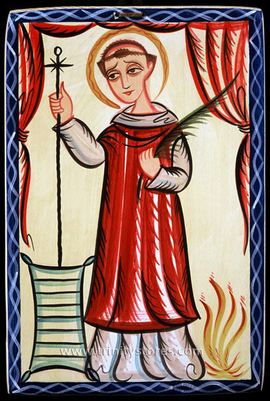 Aug 10 - “St. Lawrence” © retablos art by Br. Arturo Olivas, OFS.