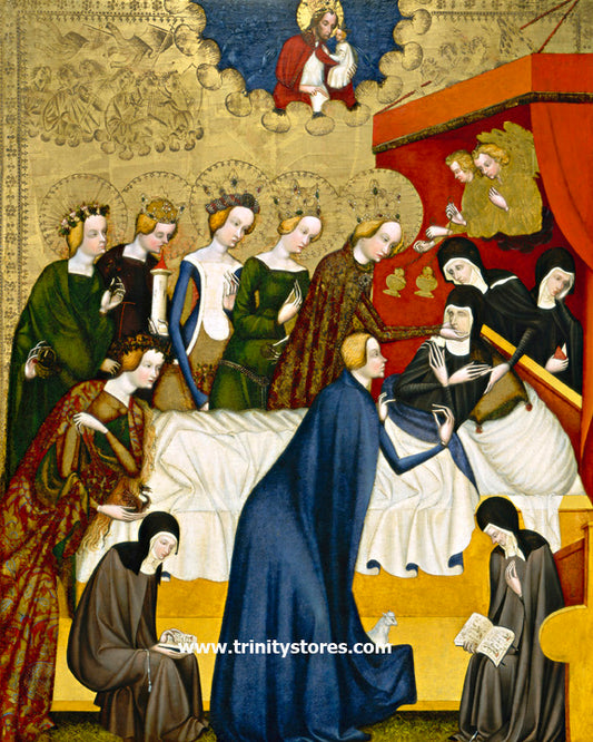 Aug 10 - “Death of St. Clare of Assisi” by Museum Religious Art Classics.