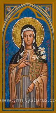 Aug 11 - St. Clare of Assisi icon by Joan Cole. – trinitystores