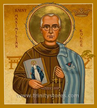 Aug 14 - St. Maximilian Kolbe icon by Joan Cole - trinitystores