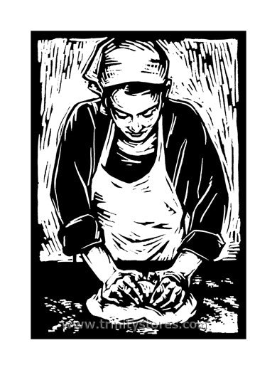Aug 20 - “Kneading Dough” © artwork by Julie Lonneman.