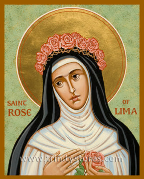 Aug 23 - “St. Rose of Lima” © icon by Joan Cole. Happy Feast Day St. Rose!