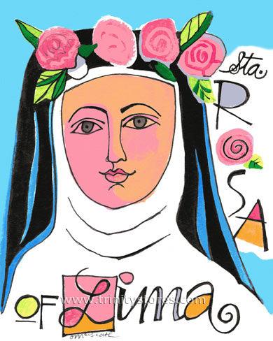 Aug 23 - St. Rose of Lima artwork by Br. Mickey McGrath, OSFS. - trinitystores