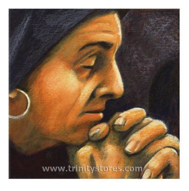 Aug 27 - “St. Monica” © artwork by Julie Lonneman.