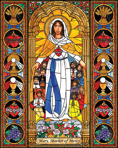 Dec 2 - “Mary, Mother of Mercy” © art by Brenda Nippert.