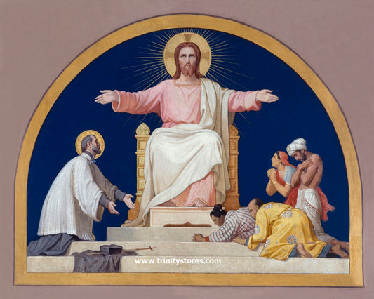 Dec 3 - “St. Francis Xavier Presenting to Christ People He Converted” by Museum Religious Art Classics.