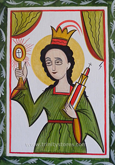 Dec 4 - “St. Barbara” © retablos art by Br. Arturo Olivas, OFS.