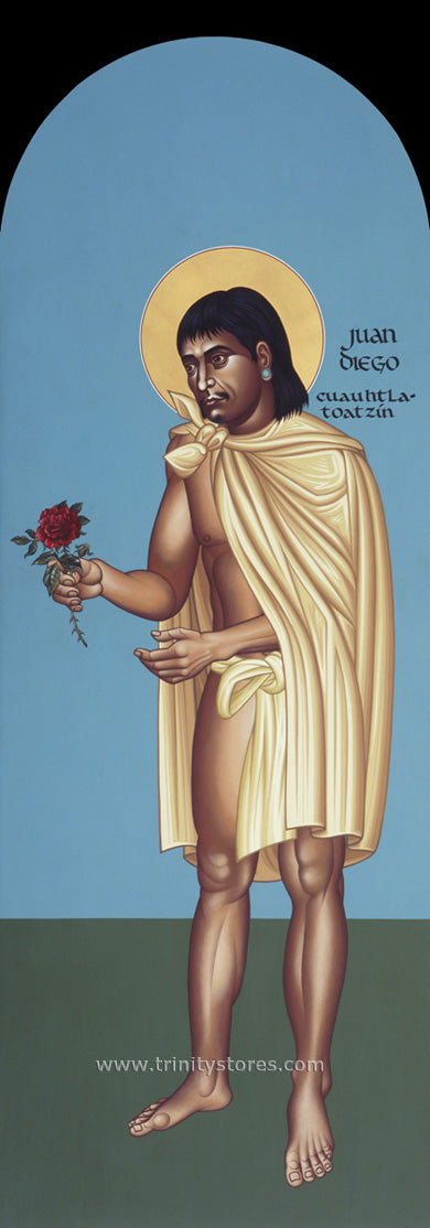 Dec 9 - “St. Juan Diego Cuauhtlatoatzin” © icon by Br. Robert Lentz, OFM.