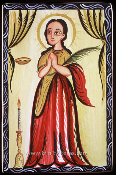 Dec 13 - “St. Lucy” © retablos art by Br. Arturo Olivas, OFS.