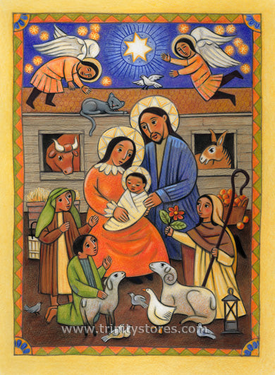 Dec 25 - “Folk Nativity” © artwork by Julie Lonneman.