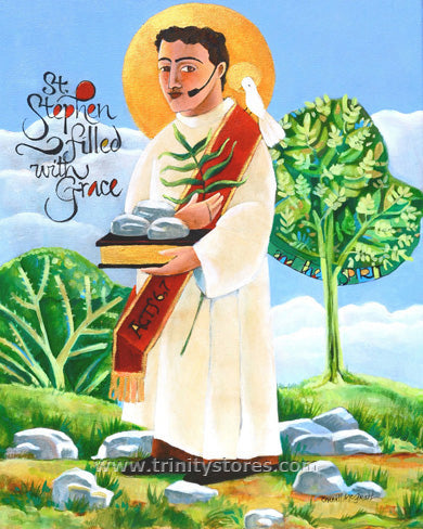 Dec 26 - “St. Stephen” © artwork by Br. Mickey McGrath, OSFS.