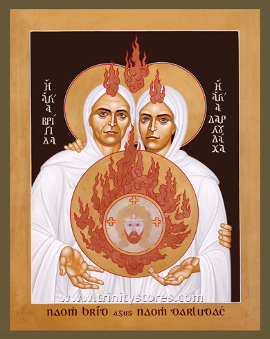 Feb 1 - “Sts. Brigid and Darlughdach of Kildare” © icon by Br. Robert Lentz, OF