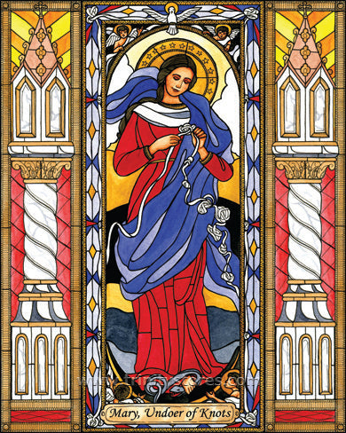 Feb 7 - “Mary, Undoer of Knots” © artwork by Brenda Nippert.
