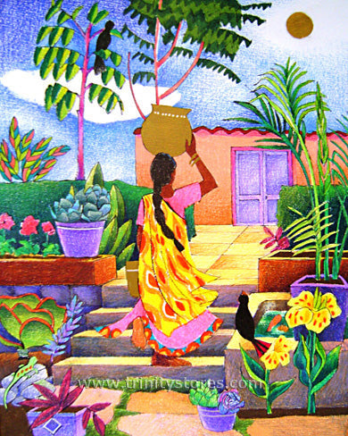 Feb 13 - “Woman at the Well” © artwork by Br. Mickey McGrath, OSFS.